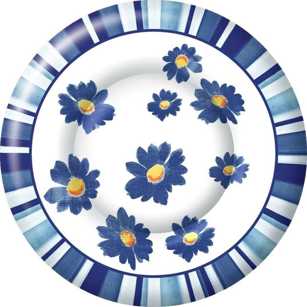 Paper Plate Agnetha Blue - Pack of 8 Boston International PK914040 8 in. Dia.